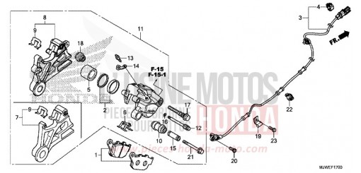 ETRIER DE FREIN ARRIERE CBR500RAG de 2016